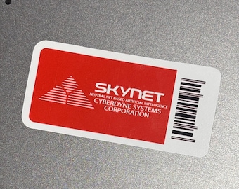 Skynet asset tag Vinyl Sticker