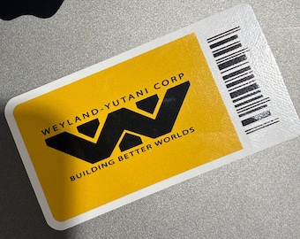 Weyland Yutani Asset Tag Vinyl Sticker - Sci-Fi Space Tech Decor