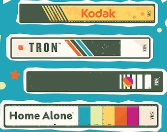 Never Forget VHS Tape Retro Stickers Bundle (Digital Download)