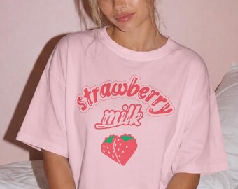 Cute Strawberry Milk Shirt SVG | Fun Graphic Tee Design