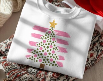 Polkadot Christmas Tree PNG Clipart for Holiday Crafts