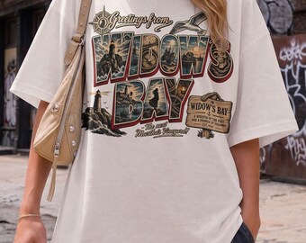 Vintage Greetings from Widow's Bay Graphic Tee | Unique Retro Shirt