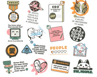 Sarcastic Office PNG Bundle, Tee Sublimation Clipart