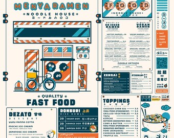 Japanese Menu Vector Illustration , Menu Design Template