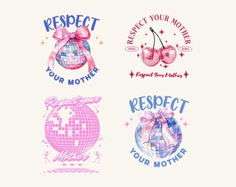 Respect Your Mother Disco Ball Bundle - Vintage Party Decor Graphic