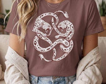 Classic Leopard Fight Graphic Tee | Vintage Style Shirt