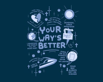 Retro Christian Shirt PNG: 'Your Way's Better' Bible Verse (AI, SVG)