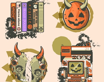 90s Retro Halloween Bundle PNG SVG: VHS Movies, Funny Horror Designs
