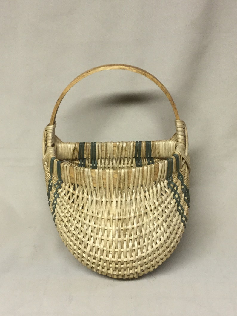 Smaller Sized Hand Woven Key Basket with Green Accent Weaving Etsy