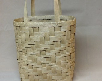 Hand Woven Tote Basket Made with Sturdy Recycled Paper Strapping