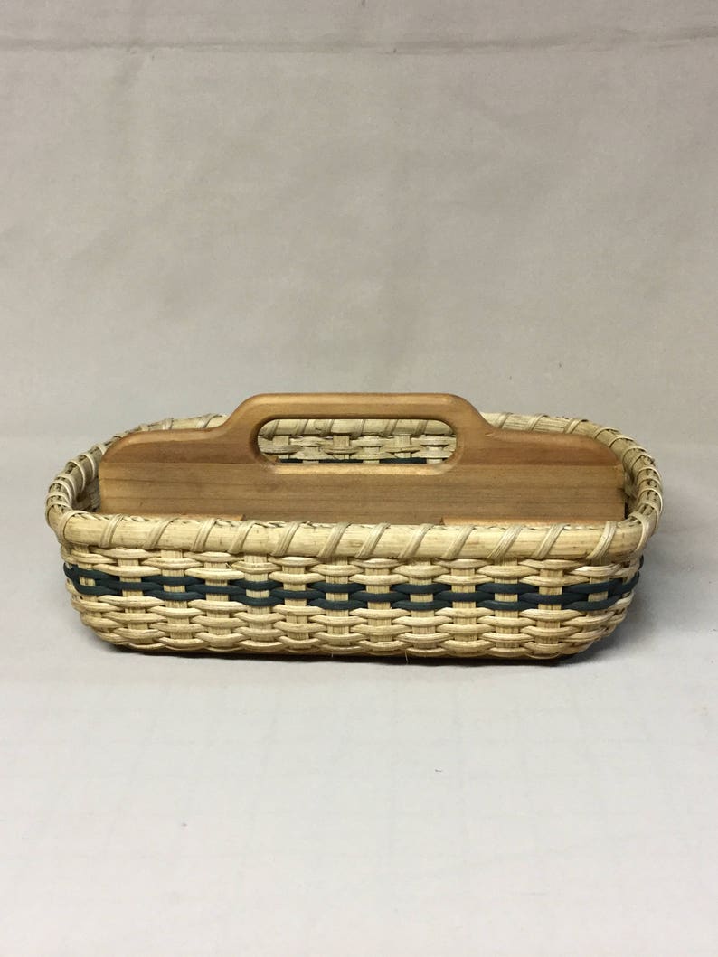Rectangular Divided Basket Hand Woven Wood Base & Dividers Etsy