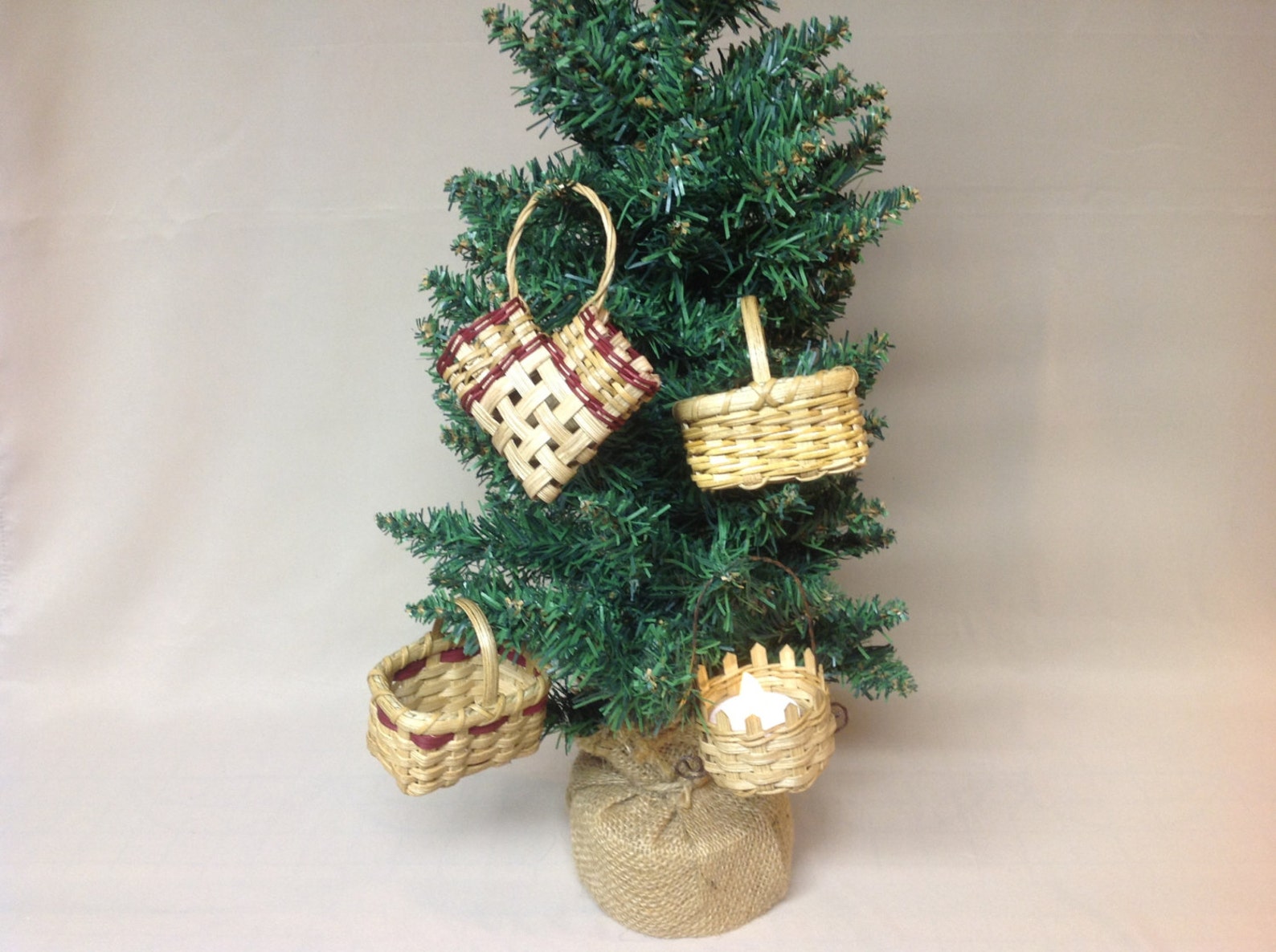 Miniature Hand Woven Baskets Christmas Tree Ornaments Set of Etsy