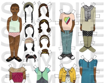 Black Paper Dolls Etsy
