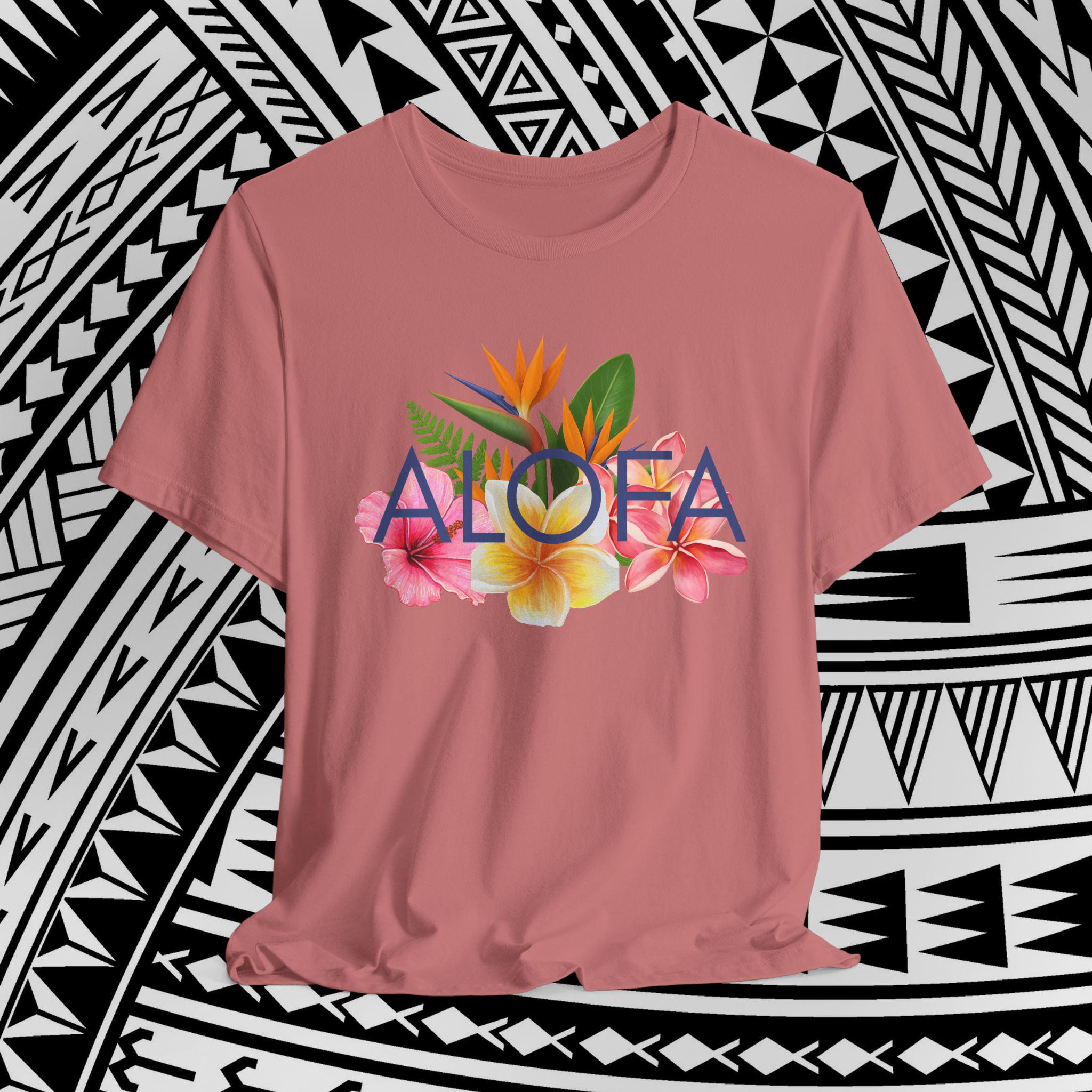 Samoan Alofa Love T-shirt: Tropical Floral Pacific Islander Top - Etsy