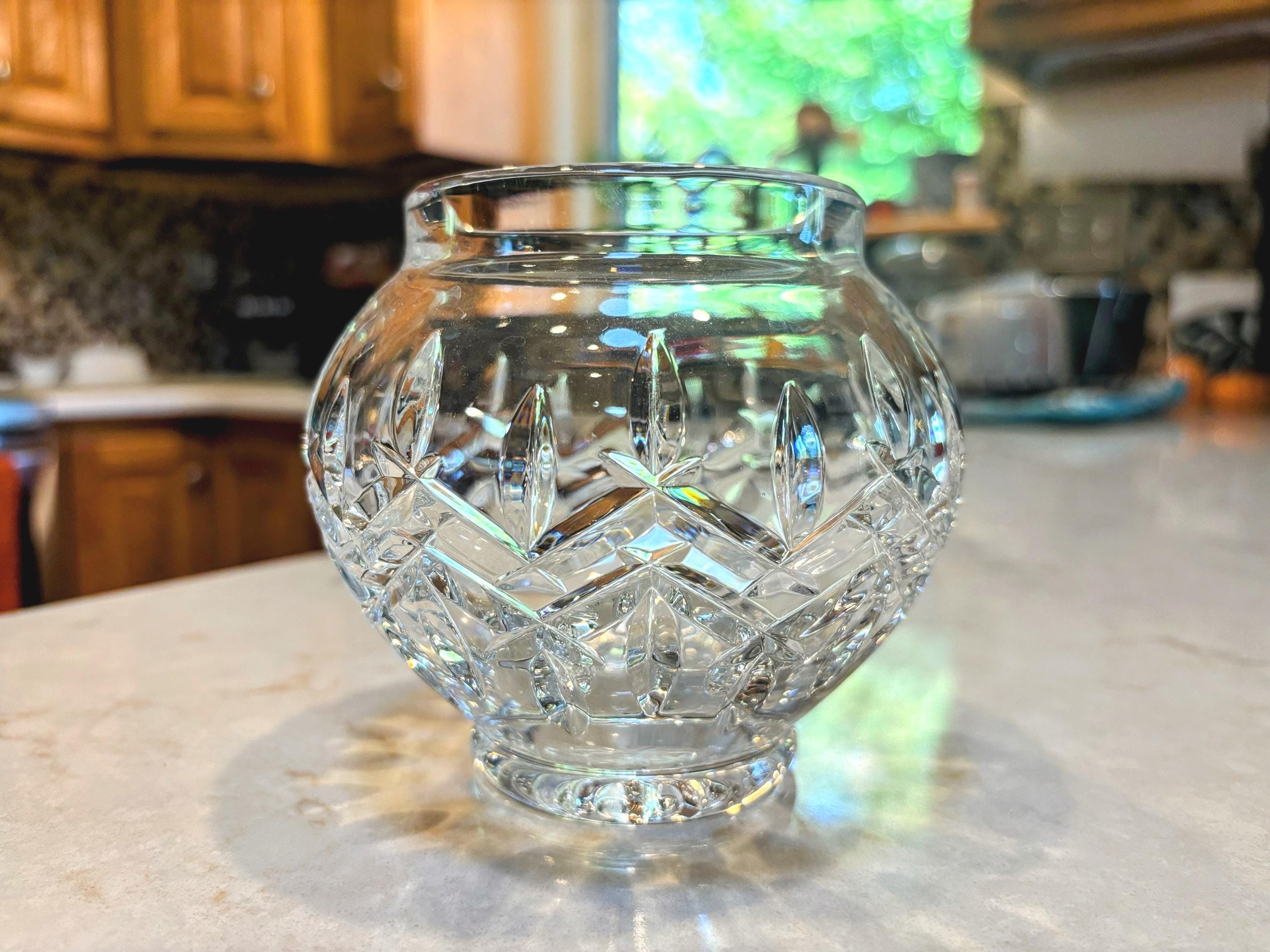 Vintage Crystal Rose Bowl - Etsy
