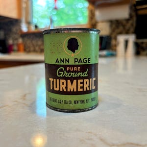 Vintage Ann Page Pure Ground Turmeric Spice Tin 2 oz ~ A & P Tea Co.