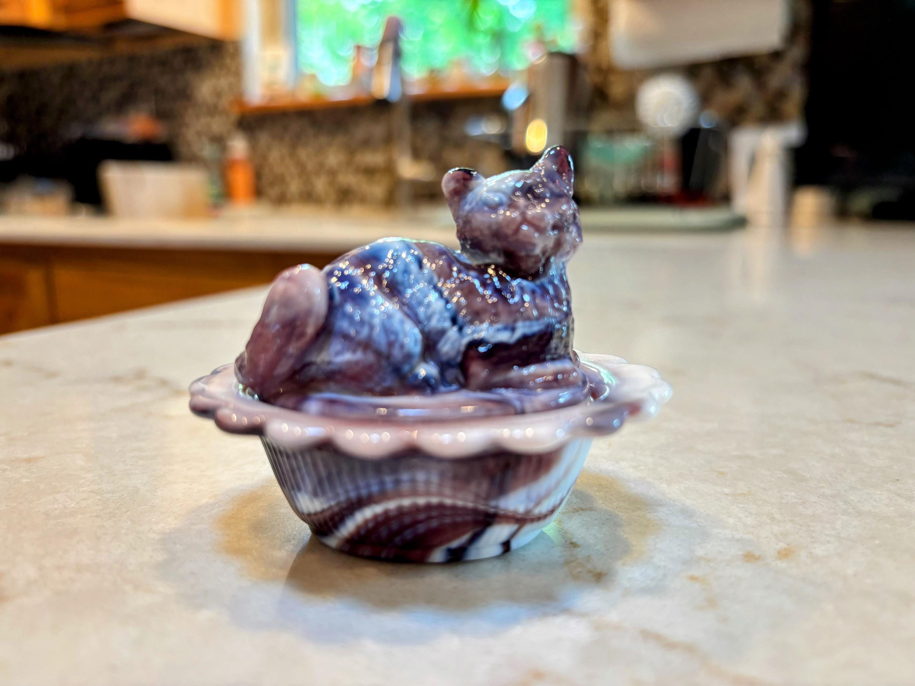 Glass Cat on Nest - Etsy