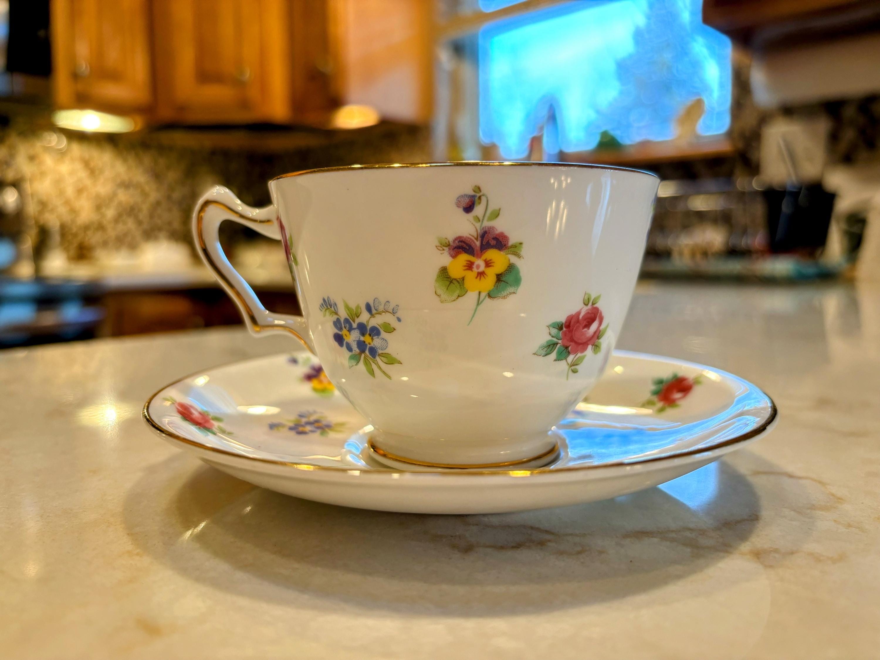 Crown Staffordshire Cup and Saucer - Etsy