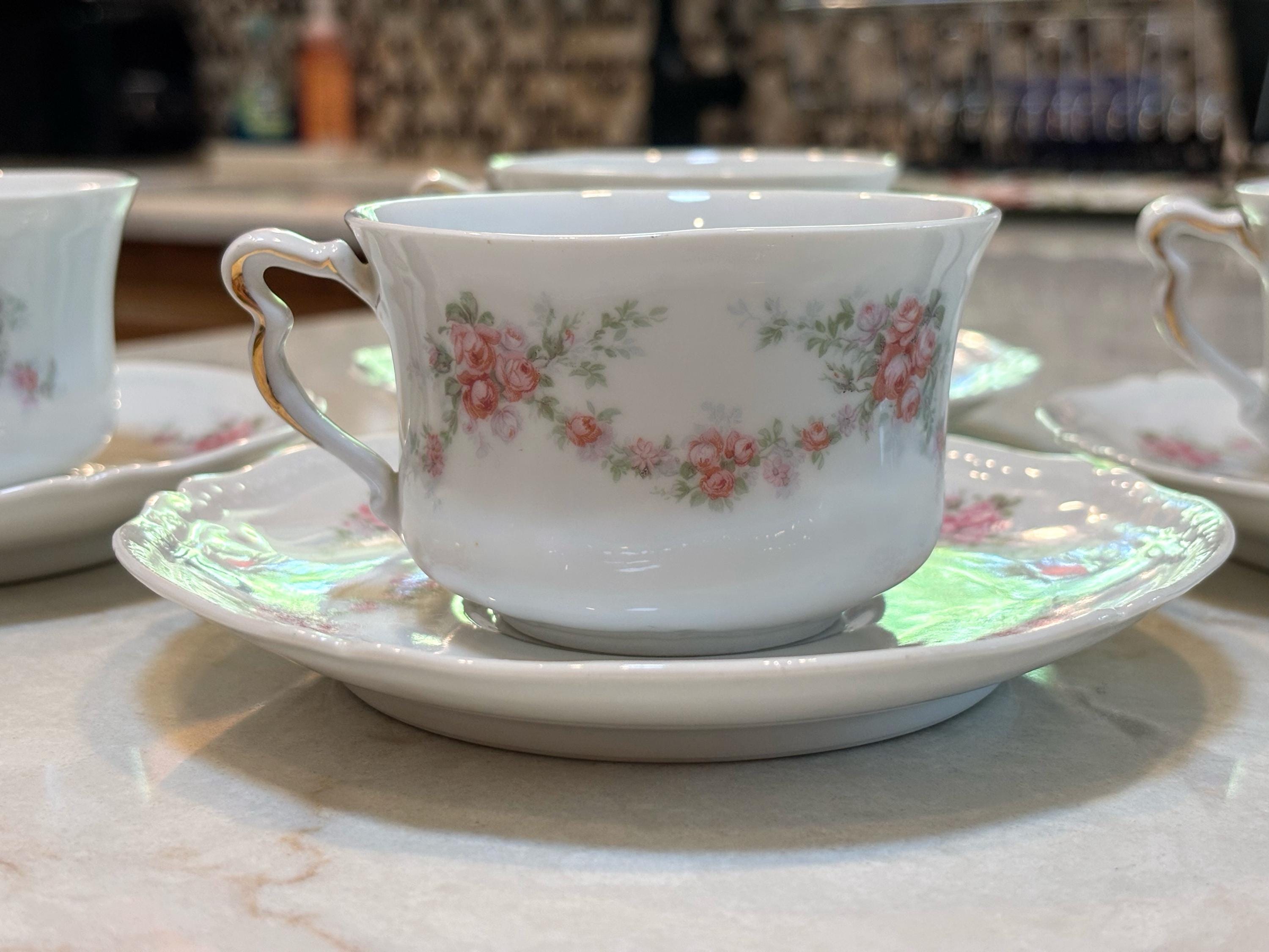 ドレスデン　フラワーボウル　チューリップ Antique German Victorian Roses Cup Saucer - Etsy