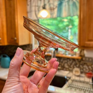 Vintage Pink Depression Glass Stemmed Compote/Dish