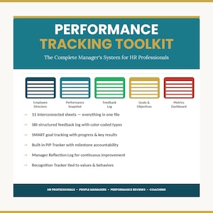 Performance Tracking Toolkit | Performance Management Spreadsheet for HR & Managers