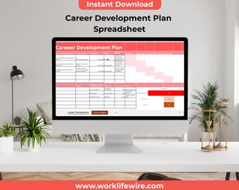 Career Development Plan + Career Matrix Spreadsheet | Editable Excel Template | Professional Growth Planner