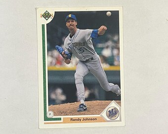 Tarjeta Upper Deck #376 de Randy Johnson de los Seattle Mariners de 1991