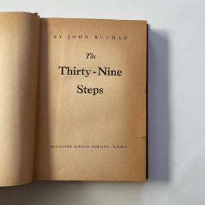 The Thirty-Nine Steps Book by John Buchan, Houghton Mifflin Edition c.1920s–30s