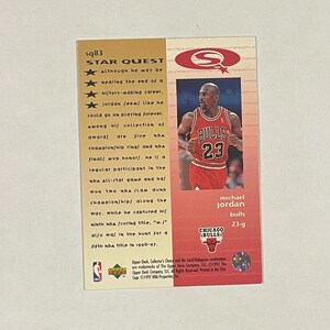 1997-98 Upper Deck Collectors Choice Starquest #SQ83 Michael Jordan Bulls Card image 2