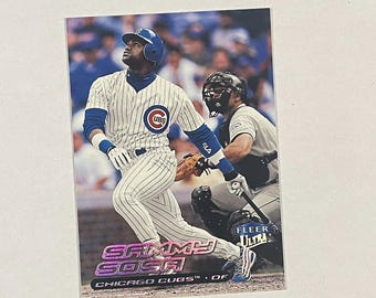 Tarjeta Fleer Ultra n.° 7 de Sammy Sosa de los Chicago Cubs del año 2000