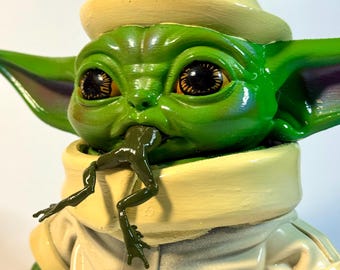 Grogu, o gnomo de jardim, decoração para gramado, arte para jardim, decoração para casa, decoração para jardim, presente para o Dia dos Pais, presente de aniversário, Star Wars