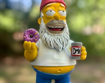 Gnomer Simpson, tuinkabouter, gazondecor, tuinkunst, woondecoratie, tuindecor, vaderdagcadeau, verjaardagscadeau, de simpsons