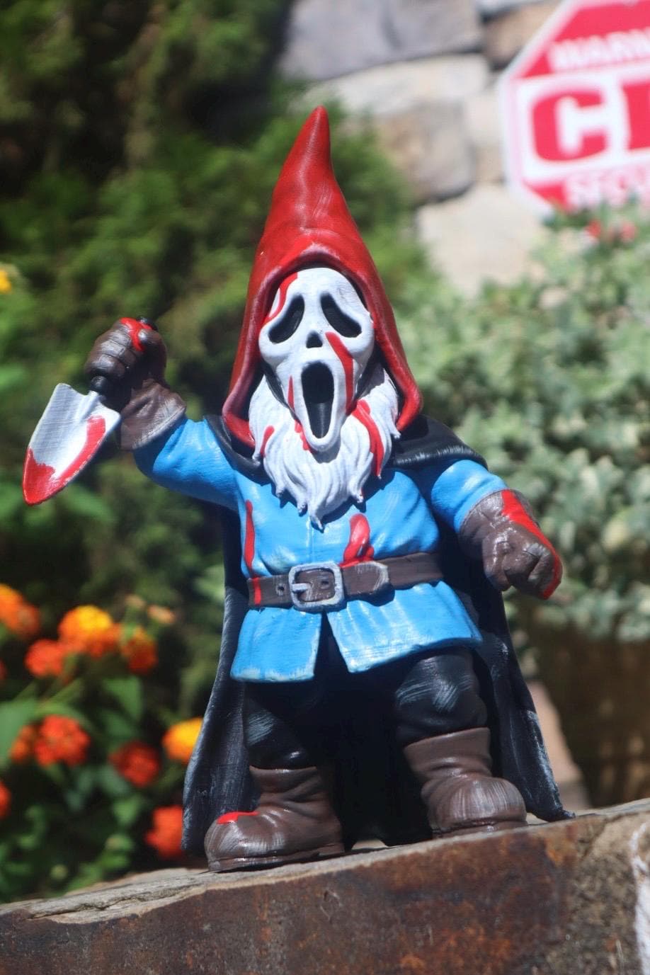 Stabby the Scream Lawn Gnome, Horror Garden Decor - Etsy