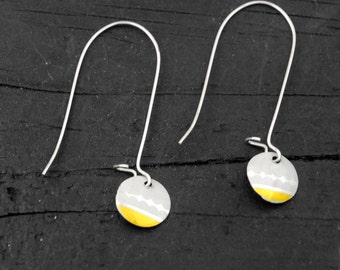 Gold & Diamond Circle Recycled Earrings