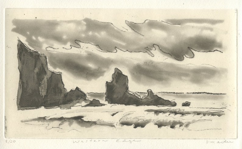 Western Edge, Original Landscape Etching image 1