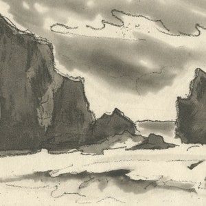 Western Edge, Original Landscape Etching image 2