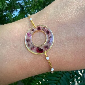 Floral resin bracelet