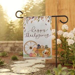 Thanksgiving Garden Banner, Autumn Decor, Garden Flag