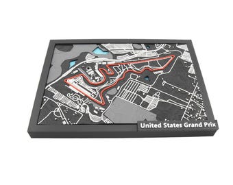 Circuit of the Americas 3D Track Map – Framed F1 Racing Wall Art