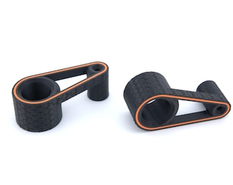 Laptop Riser Clip – Compact Clip-On Ergonomic Laptop Stand for Travel – Black with Orange Trim – Made in USA