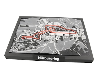 Nürburgring GP-Strecke 3D Racetrack Map – Layered Circuit Art
