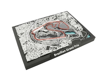 Brazilian Grand Prix 3D Track Map - F1 Racing Circuit Wall Art