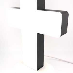 Sancticraft LED Cross Lamp - Christian Night Light | Minimalist USB Faith Decor | Inspirational Religious Gift for Home or Desk