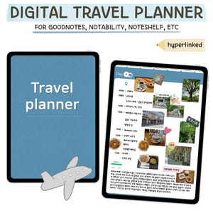 Digital Travel Planner | Hyperlinked Travel Journal | Travel Journal | Short Trip Planner | PDF for Notability & Noteshelf