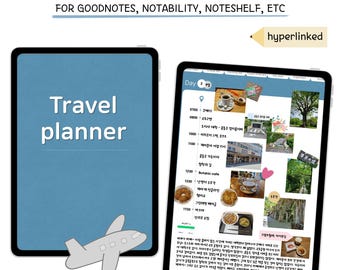 Planificador de viajes digital / Diario de viaje con hipervínculos / Diario de viaje / Planificador de viajes cortos / PDF para Notability y Noteshelf