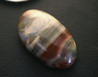 Oval Canadian Orbicular-Polychrome Jasper Cabochon