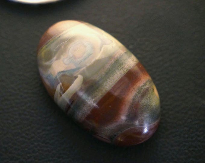 Oval Orbicular-Polychrome Jasper Cabochon