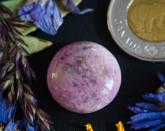 Round Canadian Rhodonite Cabochon