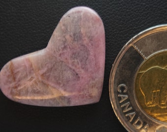 Heart Shaped Canadian Rhodonite Cabochon