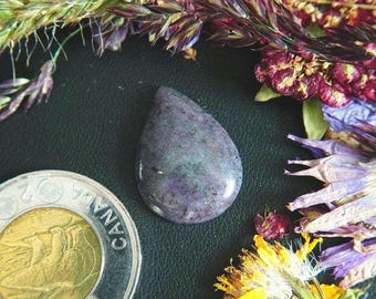 Pear Shaped Purple Canadian Corundum Cabochon